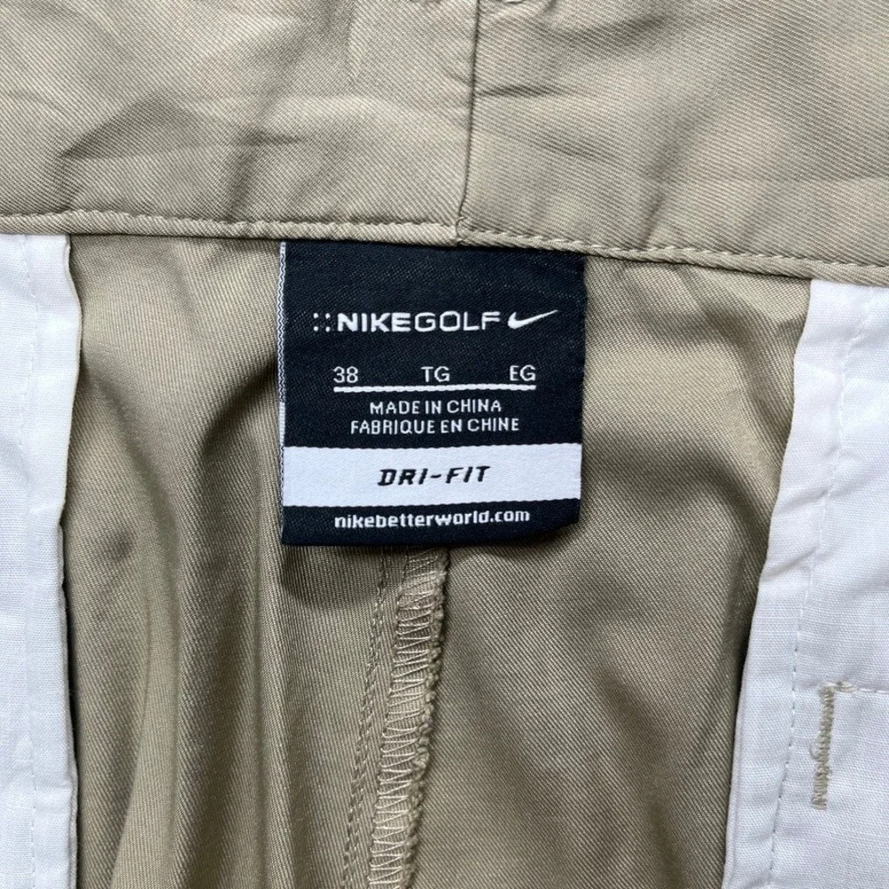 Nike Golf Dri-FIT Shorts Khaki Tan Size 38 Mens Performance Golfing Casual